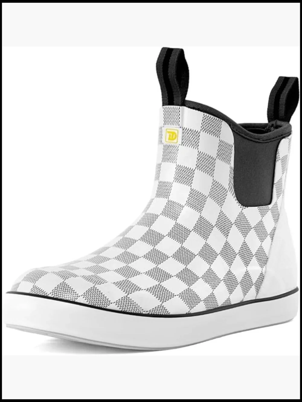 Men's Waterproof Insulated Rain Boots Anti-Slip Ankle Rubber Boots Pull-On Size